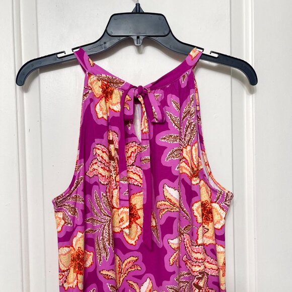 Loft Mosaic Mini Halter Swing Dress in Floral Print Size M - Picture 6 of 11